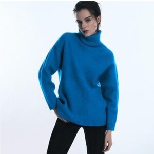 Zara Blue Turtleneck Sweater